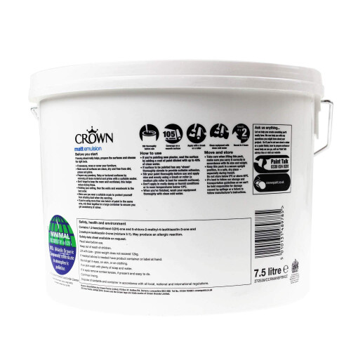Crown CROWN Matt Emulsion Paint 75L Pure Brilliant White