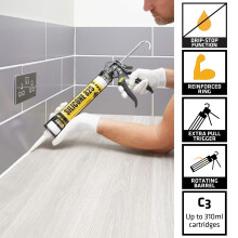 Everbuild Super Flow SealantAdhesive Cartridge Applicator Gun with Rot