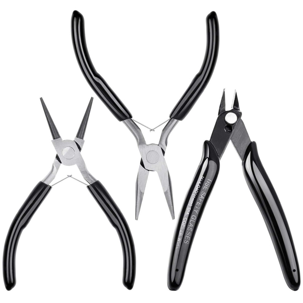 Cridoz Bead Pliers Set - Needle Nose, Round Nose, Wire Cutter For Jewelry Making, Beading, Craft (3 Pliers) 5051226903700