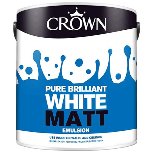 Crown Crown Pure Brilliant White Matt Emulsion 2.5 Litre