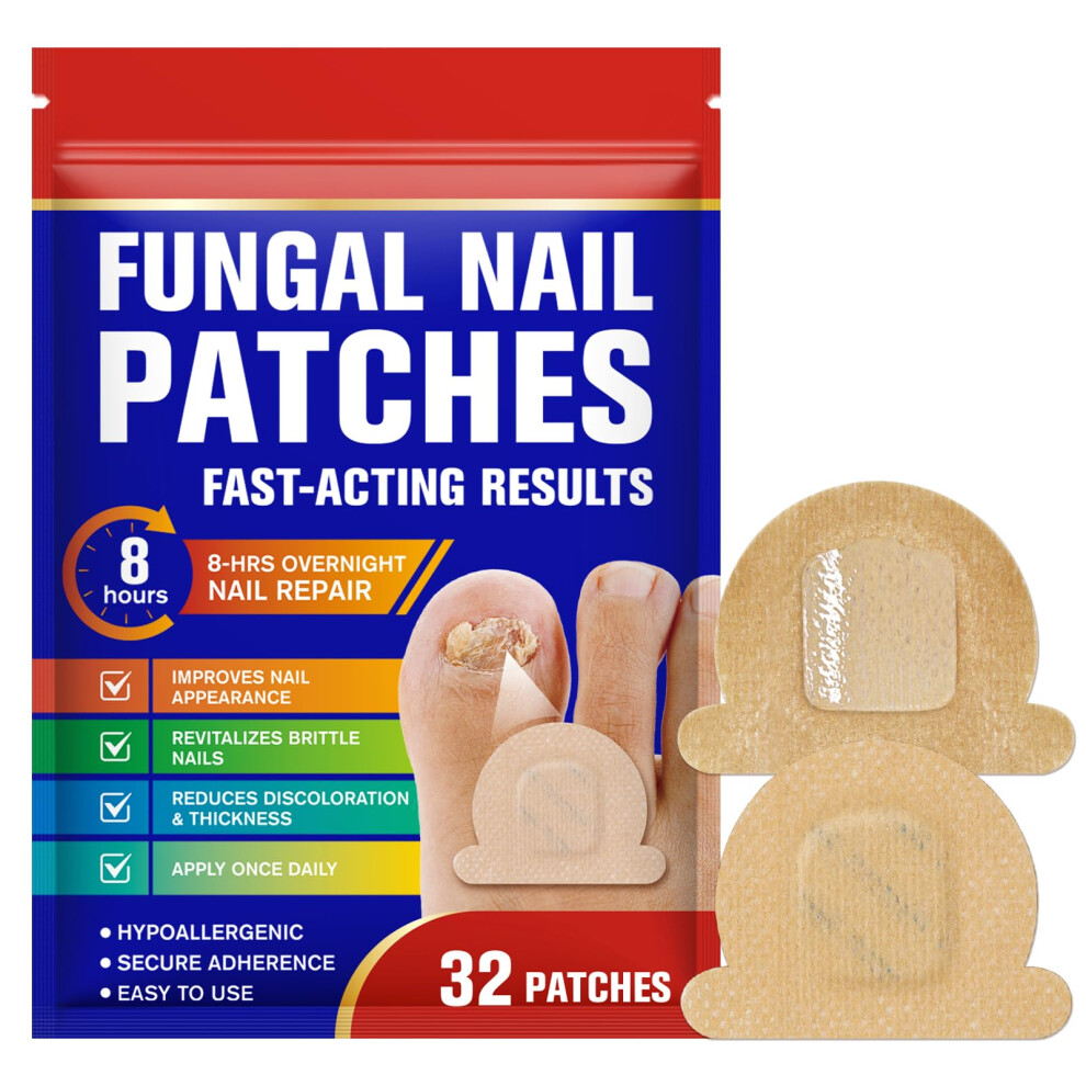 Nail  Patches 32 Pcs â Breathable Overnight Strips for Discolored and Brittle Toenails and Fingernails