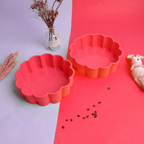 Silicone Quiche Dish Set 2 Pcs Non-Stick Round Bakeware Measuring 23cm 2