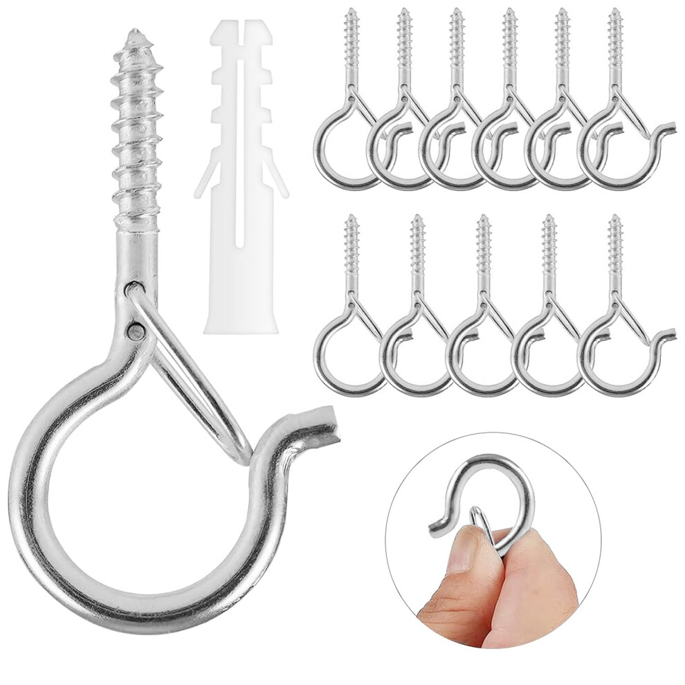 Esteopt Screw-In Hooks, Q-Hanger Hooks, Screw Hooks For Outdoor String Lights Plants, Birdcage, Feeders, Christmas Decor, Mounted On Ceiling Or Wall 5051226595851