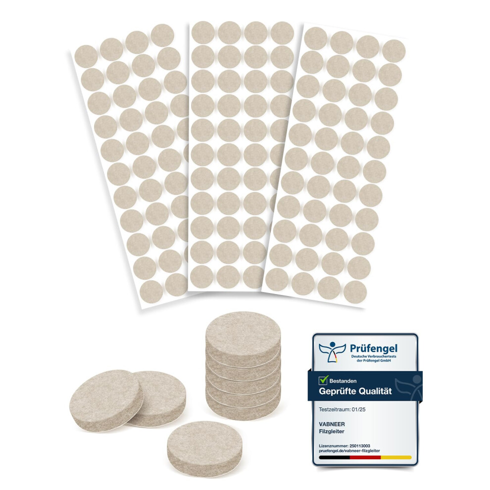 Vabneer Chair Leg Floor Protectors 15Mm (132Pcs) - Self-Adhesive Felt Pads For Furniture Feet 5051226617966