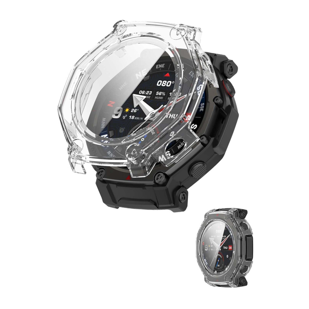 Case With 9H Tempered Glass Screen Protector, 48Mm Hard Pc Clear Cover For Amazfit Trex 3 Pro 9092120429770