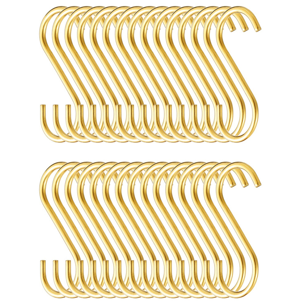 Evanda Gold S Hooks - 30 Pack Heavy Duty Stainless Steel Hooks For Kitchen, Bathroom, Outdoor, Garden, Office, Hanging Pan, Pot, Kitchenware, Cups, U 5006823938624