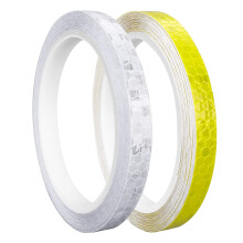 Prasacco 2 Rolls Reflective Tape, 10mmx8M Waterproof High Visibility Reflector Warning Stickers Reflective Tape Self Adhesive Reflector Safety
