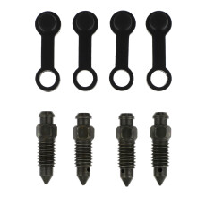 4 Sets Motorcycle Brake Bleeder Screws with Dust Caps for Caliper Protection and Leak Prevention