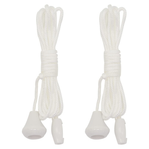 2pcs Replacement Cord Pull for Ceiling Switch,Nylon Pull Cord Light Switch Bathroom Light Pull Cord White Light Switch Pull Cord Light Cord Pull Stri