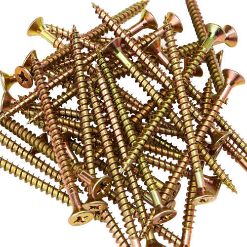 Forgefix ForgeFix Multi-Purpose Single Thread Screws | 5.0 x 75mm | Zinc Yellow Passivated | Box 100