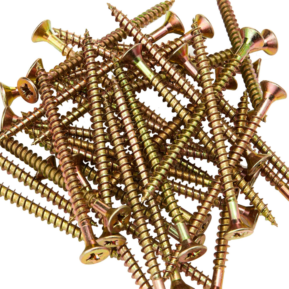 Forgefix Multi-Purpose Single Thread Screws | 5.0 X 75Mm | Zinc Yellow Passivate