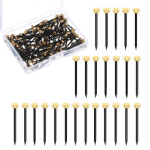 50Pcs Metal Plaster Picture Frame Hangers Picture Hanging Nails with Plastic Storage Box,Picture Pins Frame Hanging Nails,Metal Head Hanging Pins