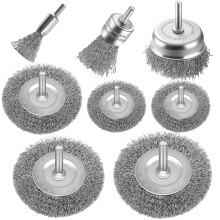 Wire Wheel Cup Brush Drills Set 8 pcs,Steel Wire Brush Wheel Cup Brush Metal Brushes for Drill 1/4 Inch Shank for Cleaning Rust, Flakes and Abrasives