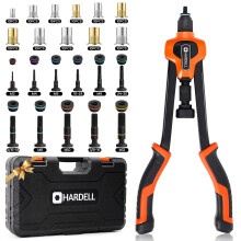 HARDELL Rivet Nut Tool Kit, 16" Rivnut Tool Kit with 80PCS Rivet Nuts, 6 Metric & Inch Mandrels M6, M8, M10, 1/4-20, 5/16-18, 3/8-16 and Rugged Carry