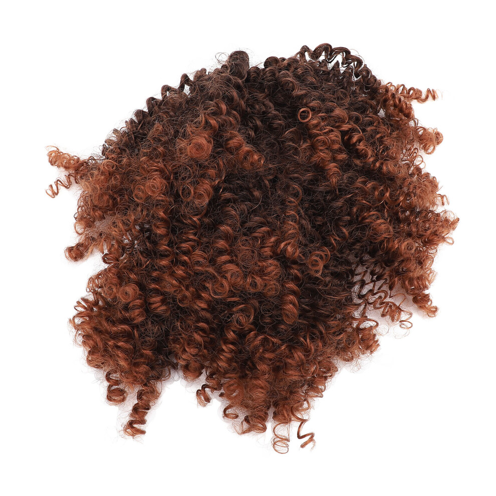 Unisex Short Curly Synthetic Ponytail Extension Heat Resistant Non Tangle Drawstring Wavy