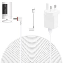 7.6m/25ft Power Cable and Adapter Compatible with Ring Spotlight Cam Plus/Pro and Stick Up Cam. Battery, Charging Cable for Ring, Weatherproof Power