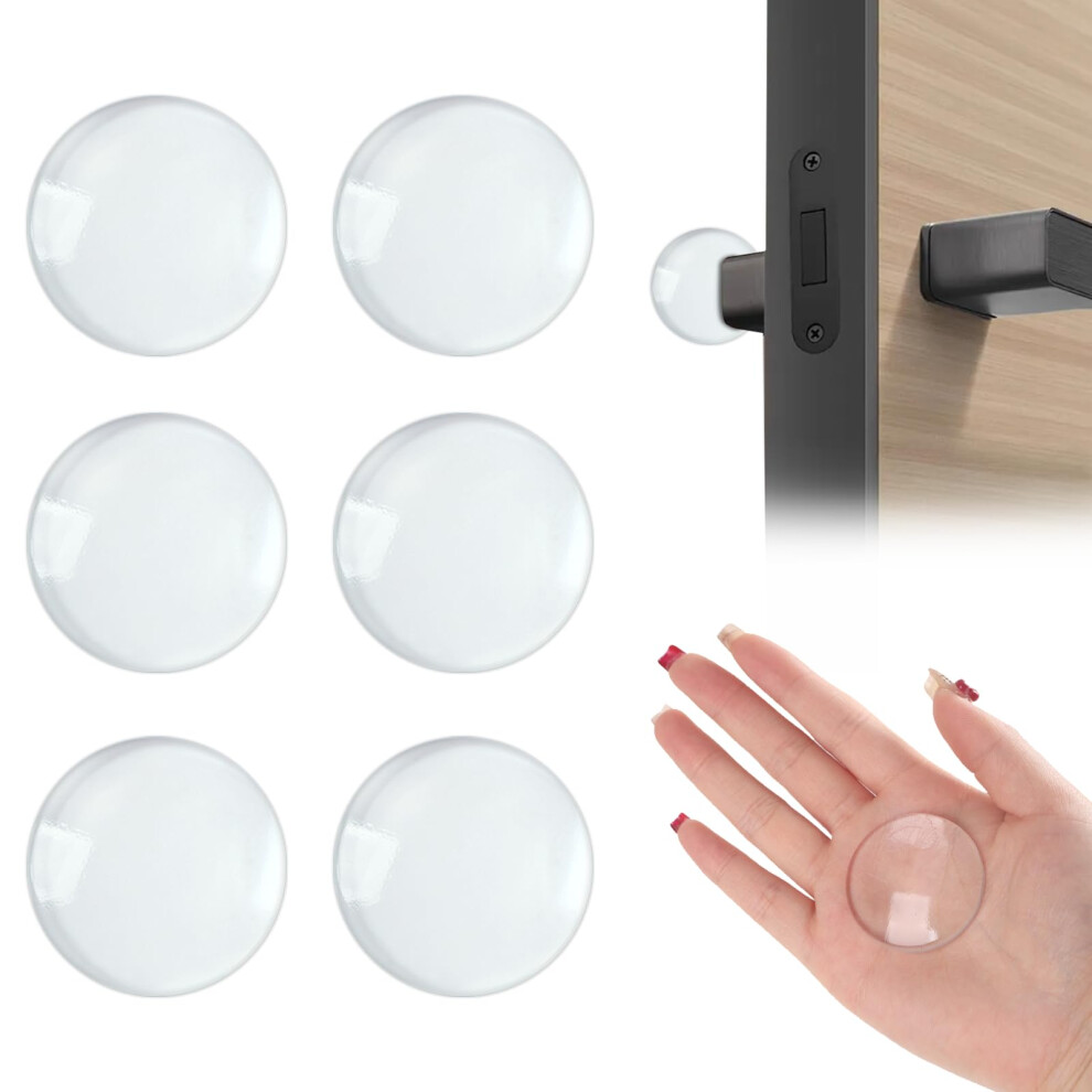 Moxyoy 6Pcs Door Stop, Wall Protector Self Adhesive Door Stoppers Silicone Transparent, Round Door Handle Protectors For Wall Fridge Cabinets 5051226599309