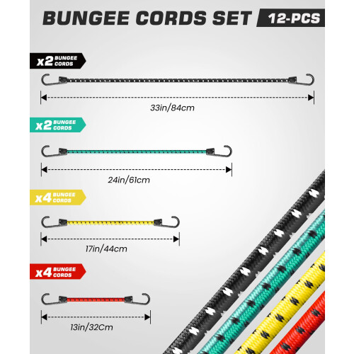 Bungee Cords with Hooks Heavy Duty 35kg – Elastic 1