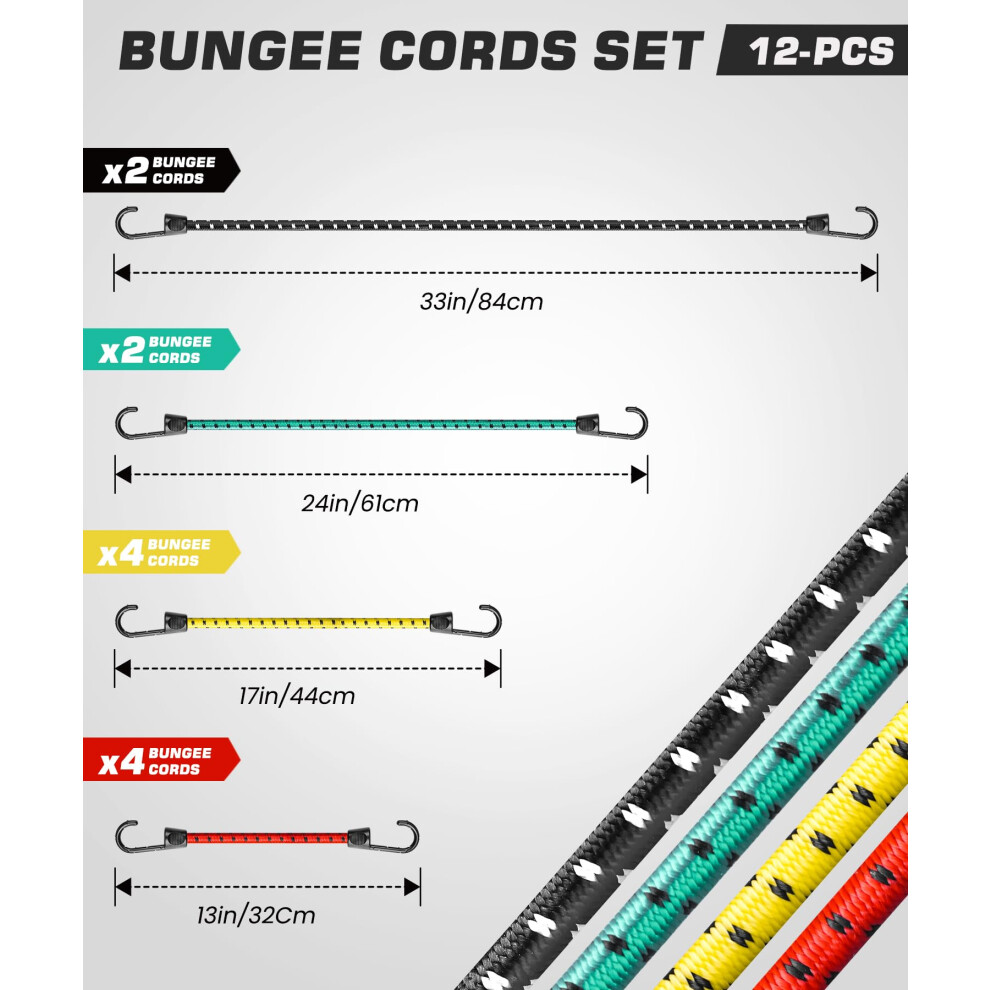 Bungee Cords With Hooks Heavy Duty 35Kg Â Elastic Tie Down Straps Lugg 5000314362271