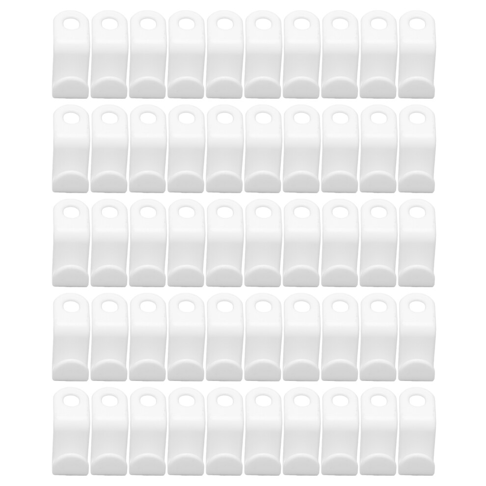 White Heavy Duty Closet Hanger Connector Hooks Premium Plastic Reusable Cascading Hooks Space Saving Organizers - 50Pcs
