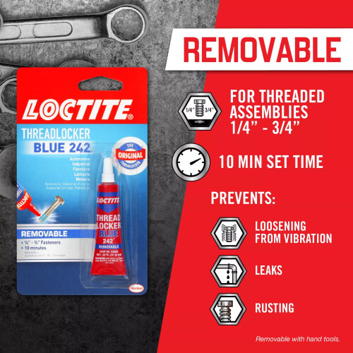 Loctite Loctite 209728 Heavy Duty Threadlocker 02 oz Blue 242 Single Thread Lo 2