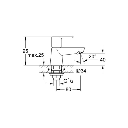 Grohe GROHE 2042100 | BauEdge Pillar Tap | XS 1