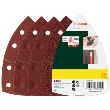 Bosch 25 pcs. Sanding Sheet Set (for Wood, Body Fillers, Paint, Varnish, Grit 40/80/120/180, 11 Holes, 102 x 62.93 mm, Accessories for Multi-Sanders)
