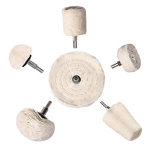 Polishing Wheel,Heatigo 6Pcs White Buffing Wheel Pad Mop Kit Conical/Column/Mushroom/Wheel Shaped Polishing Tool for Metal Aluminum,Stainless Steel,C