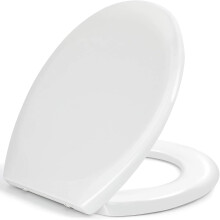 Toilet Seat, Soft Close Toilet Seats White with Quick Release for Easy Clean, Top Fixing, Stay Tight Toilet Lid Oval Shape, Heavy Duty Urea-Formaldeh