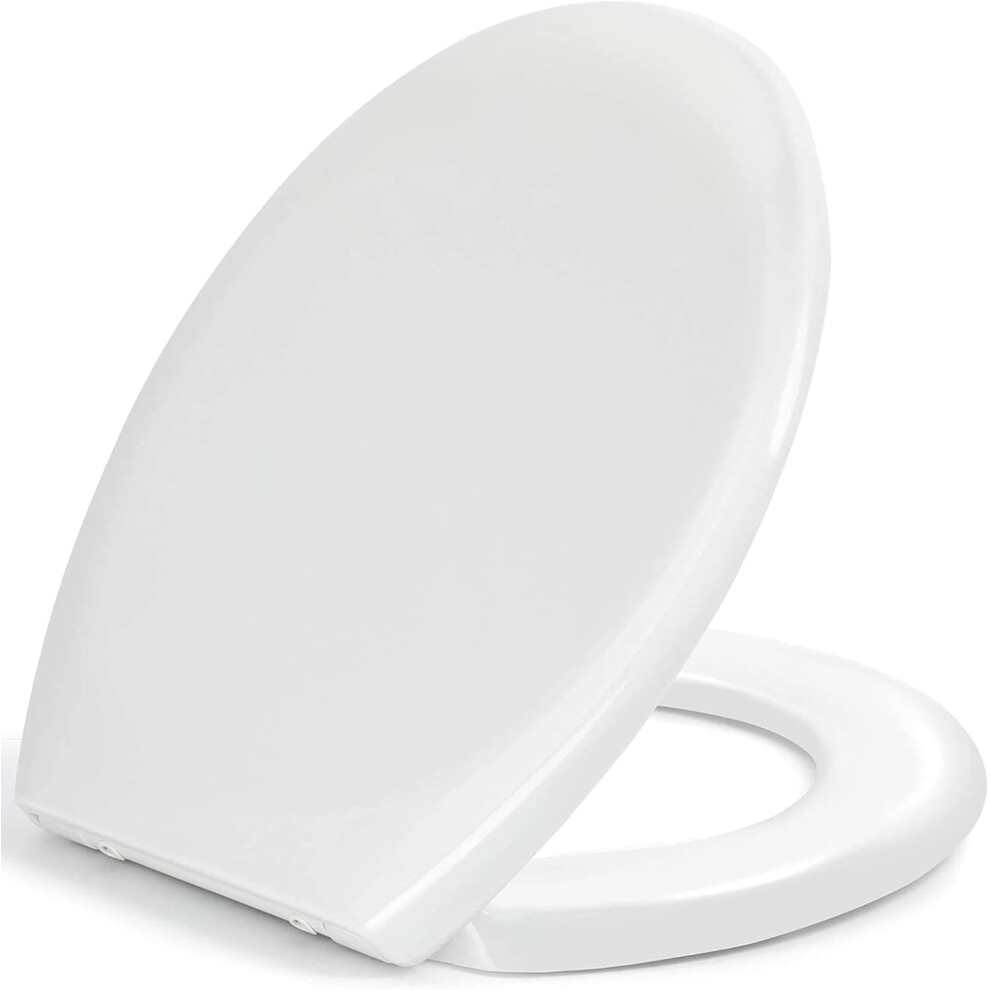 Pipishell Soft Close Toilet Seat Oval Shape, Heavy Duty Urea-Formaldehyde Anti-Bacterial With Adjustable Stainless Hinges, O-Shaped Design, Quick Rel 5759981477268