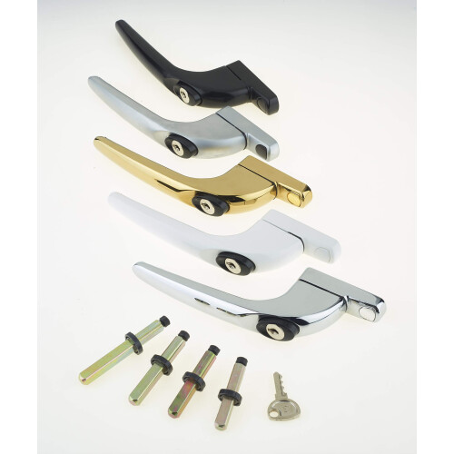Yale Yale YES-WHMS-PC Essentials Multi Spindle UPVC Window Handle - White, Chrome 2