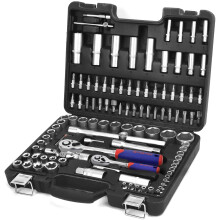 WORKPRO 108-Piece Socket Set, 1/4" & 1/2" Drive Ratchet Kit