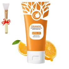 Orange Face and Body Scrub with Natural Orange Extract, Deep Hydration Exfoliating Gel for All Skin Types