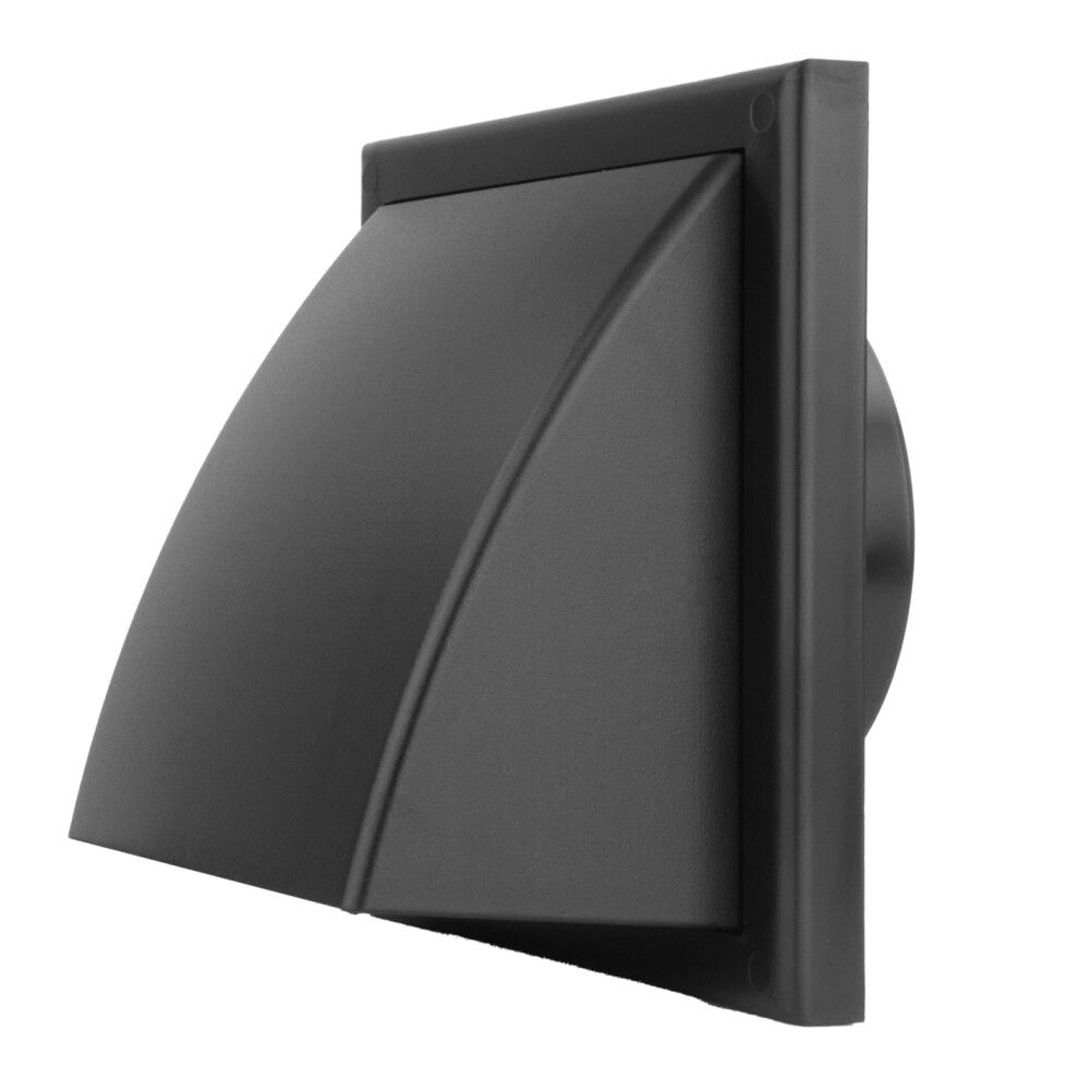 Vents 100Mm Black External Cowled Grille Â 155 X 155Mm Diameter Cowled Grille With Gravity Flap For Extractor Fans & Ventilation Ducting 5051226636943