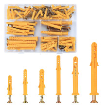 90 PCS Wall Plugs & Screws Set, 6 Sizes of M6/M8/M10 Hollow Wall Anchor Screws and Wall Plugs Kit for Brick, Concrete, Masonry, Drywall