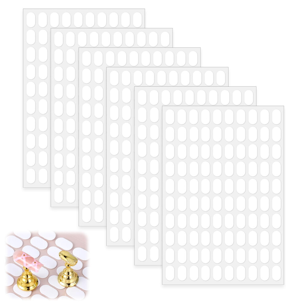 600 Pcs Double Sided Adhesive Dots for Crafts and False Nail Sticky Tabs with Strong Removable Hold
