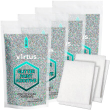 Silver Holographic Glitter Paint Additive 400g with 4X Buffing Pads | Additive for Glitter Paint Walls, Add to Interior & Exterior Paint, Emulsion