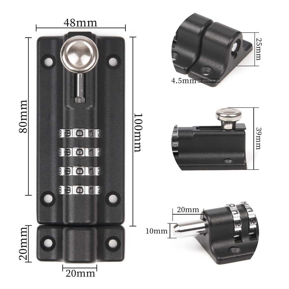 Weielt Digit Combination Locking Bolt 4 Digit Sliding Lockable 120Mm S 5005316084404
