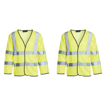 Blackrock Hi Vis Yellow Long Sleeve Waistcoat, Men's and Women's Lightweight and Comfortable, Reflective High Visibility Safety Wear, Fully EN Certif