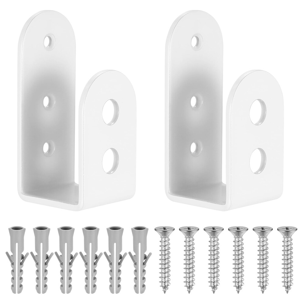 2 Pcs Door Barricade Clamps U Brackets, U Shaped Bar Security Locks For Home Shed Garage Gate Door Reinforcement, Fits 2 X 4 Lumber (2Pcs White Round 47756359