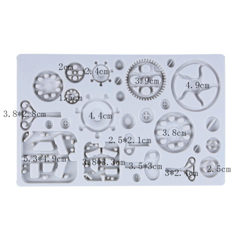 Molde de silicone para chocolate com engrenagens vintage 2