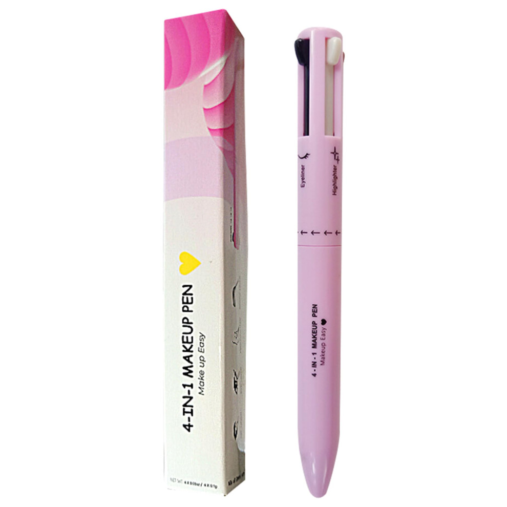 4 in 1 Makeup Pen Multifunction Pencil with Eyeliner Lip Liner Brow Highlighter for Travel