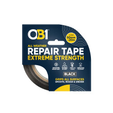 OB1 Black All Weather Repair Tape Extreme Strength - Ultra Strong Waterproof Duct Tape - Maximum Bond Strength - Heat, Water & UV Resistant