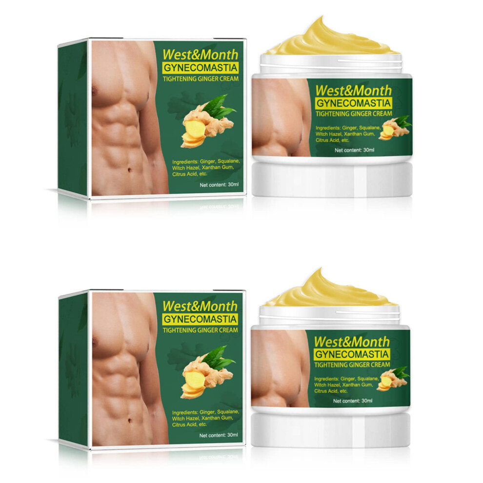 Cream 2Pcs Gynecomastia Reduction Ginger For Men, Chest Firming Formula For Quick Body Shaping