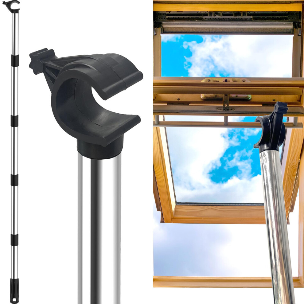 Window Pole Opener - Compatible With Vertical/Horizontal Sliding Windows, For Velux Ggl & Ggu Skylight Roof Windows, Stainless Steel Multi 5051226644627