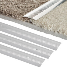 Carpet Flooring Flat Silver Door Bar Threshold Cover Strip 40mm x 0.9m (3 Pack) | Silver Threshold Door Bar Trim Strip | Ideal for Doorways | Easy-Fi