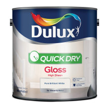 Dulux Quick Dry Gloss Paint For Wood And Metal Pure Brilliant White 25