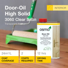 Osmo Door Wood Wax Oil 3060 Clear Satin Finish 1L Durable Oil for Doo