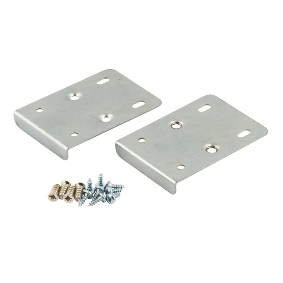 Kitchen Cupboard Door Hinge Repair Kit Includes 2 Plates And Fixing Screws - Silver 5001794693978