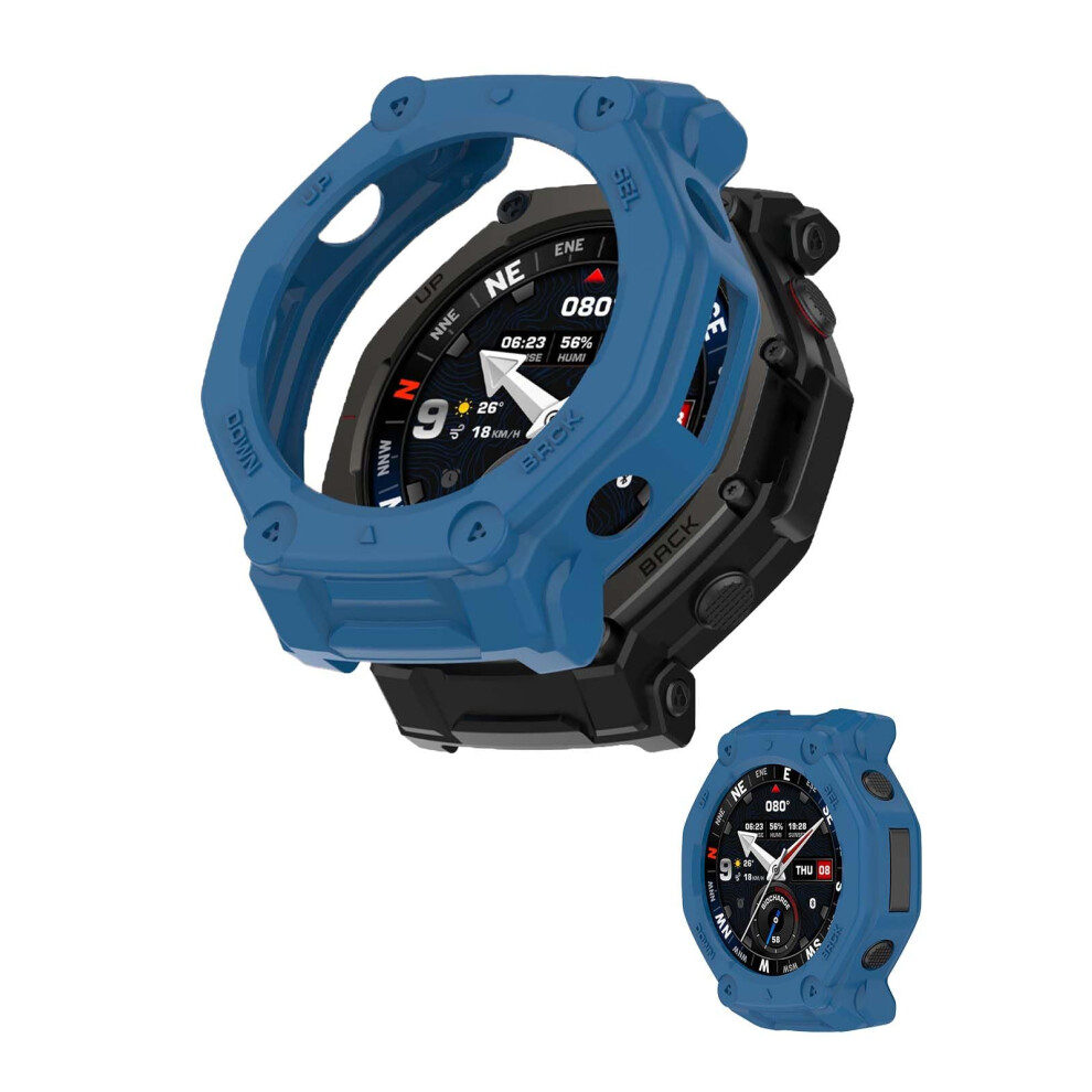 48Mm Tpu Shockproof Cover With Full Screen Protection For Amazfit Trex 3 Pro Case Blue 9092120431360